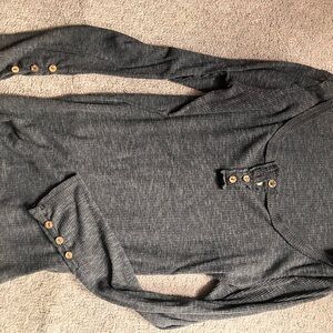 Gray Button-Detail Women's Sweater